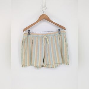 Patagonia Shorts Women XL Yellow Green 3" Inseam Baggies Island Hemp Hiking Lady